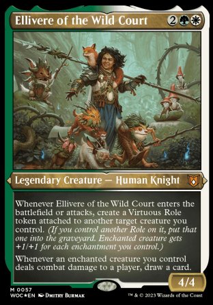 (057) Magic The Gathering Commander: Wilds of Eldraine: Extras Single: Ellivere of the Wild Court (V.2) Holo Mythic