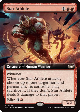 (057) Magic The Gathering Commander: Duskmourn: House of Horror: Extras Single: Star Athlete Holo Rare