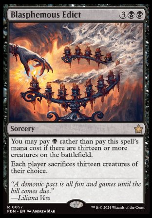 (057) Magic The Gathering Magic: The Gathering Foundations Single: Blasphemous Edict Holo Rare