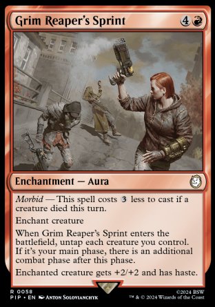 (058) Magic The Gathering Universes Beyond: Fallout Single: Grim Reaper's Sprint Holo Rare