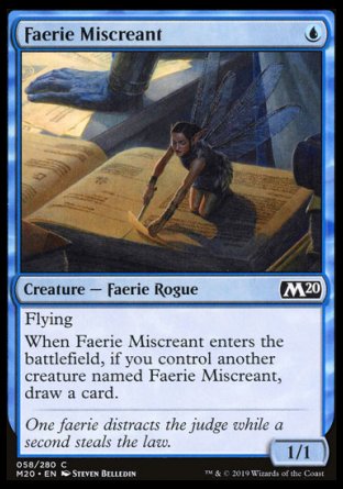 (058/280) Magic The Gathering Core 2020 Single: Faerie Miscreant Holo Common