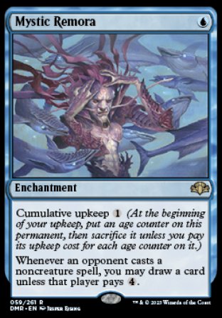 (059) Magic The Gathering Dominaria Remastered Single: Mystic Remora Holo Rare