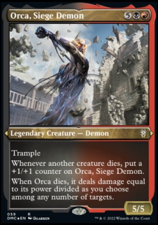 (059) Magic The Gathering Commander: Dominaria United: Extras Single: Orca, Siege Demon Rare