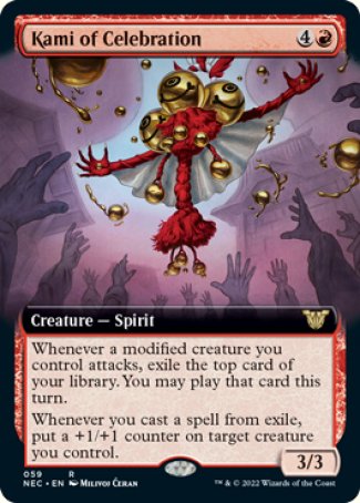 (059) Magic The Gathering Commander: Kamigawa: Neon Dynasty Single: Kami of Celebration (V.2) Rare