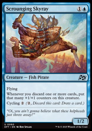 (060) Magic The Gathering Aetherdrift Single: Scrounging Skyray Holo Uncommon