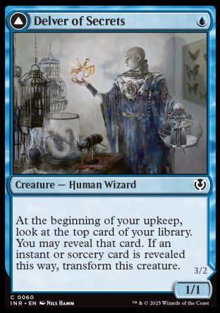 (060) Magic The Gathering Innistrad Remastered Single: Delver of Secrets / Insectile Aberration Holo Common