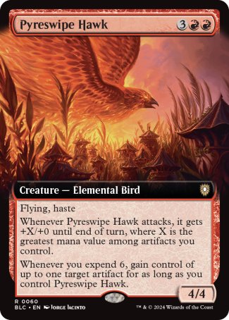 (060) Magic The Gathering Commander: Bloomburrow: Extras Single: Pyreswipe Hawk Rare