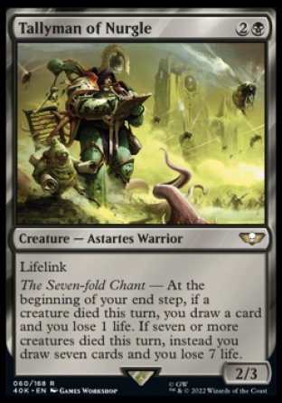 (060) Magic The Gathering Universes Beyond: Warhammer 40000 Single: Tallyman of Nurgle Holo Rare