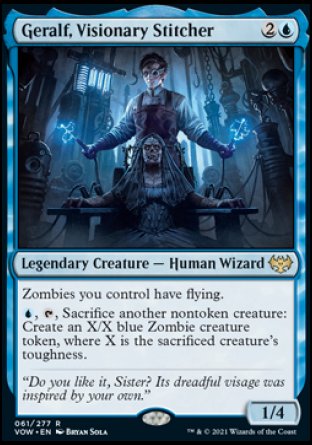 (061) Magic The Gathering Innistrad: Crimson Vow Single: Geralf, Visionary Stitcher Holo Rare