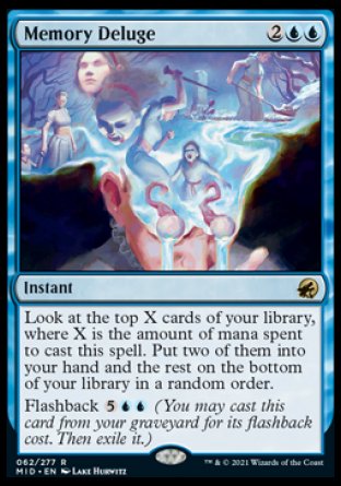 (062) Magic The Gathering Innistrad: Midnight Hunt Single: Memory Deluge Holo Rare