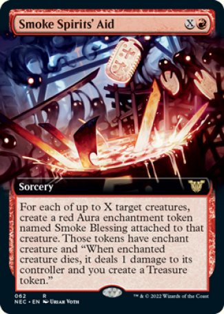 (062) Magic The Gathering Commander: Kamigawa: Neon Dynasty Single: Smoke Spirits' Aid (V.2) Rare