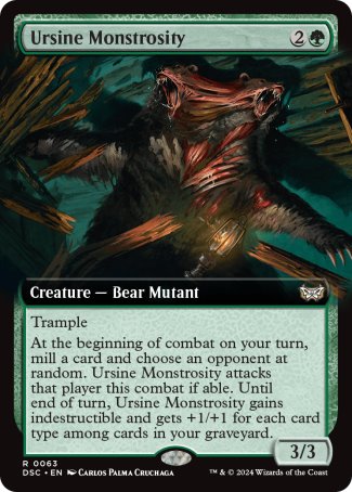 (063) Magic The Gathering Commander: Duskmourn: House of Horror: Extras Single: Ursine Monstrosity Rare