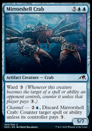 (063) Magic The Gathering Kamigawa: Neon Dynasty Single: Mirrorshell Crab Holo Common