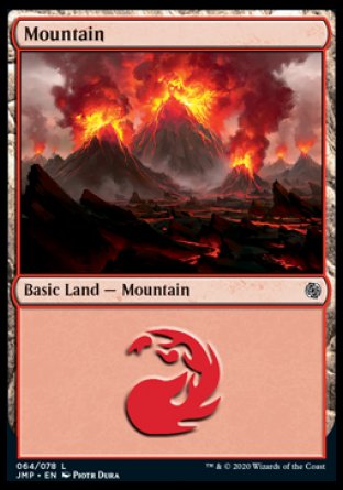 (064) Magic The Gathering Jumpstart Single: Mountain (V.3) Holo Land