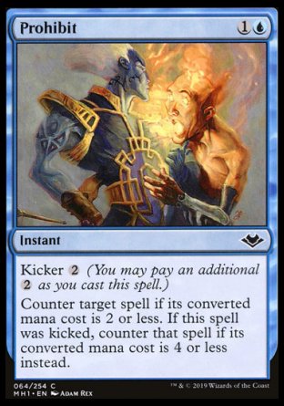 (064/254) Magic The Gathering Modern Horizons Single: Prohibit Holo Common