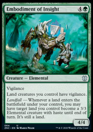 (064) Magic The Gathering Commander: Zendikar Rising Single: Embodiment of Insight Uncommon