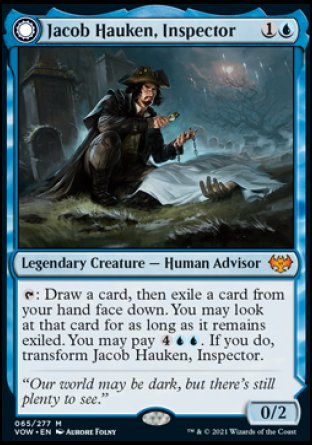 (065) Magic The Gathering Innistrad: Crimson Vow Single: Jacob Hauken, Inspector // Hauken's Insight Mythic