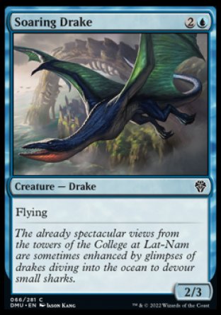 (066) Magic The Gathering Dominaria United Single: Soaring Drake Holo Common