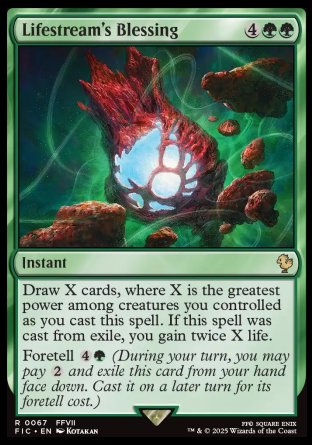 (067) Magic The Gathering Commander: Magic: The Gathering - FINAL FANTASY: Collector's Edition Single: Lifestream's Blessing Holo Rare