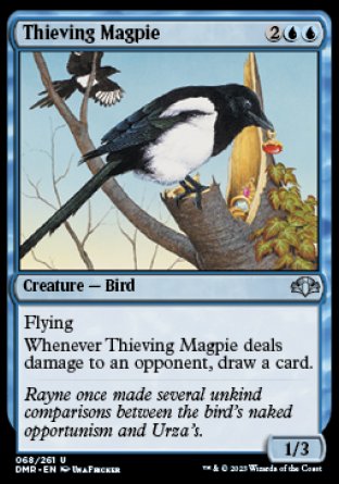 (068) Magic The Gathering Dominaria Remastered Single: Thieving Magpie Uncommon