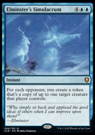 (068) Magic The Gathering Commander Legends: Battle for Baldur's Gate Single: Elminster's Simulacrum Holo Mythic