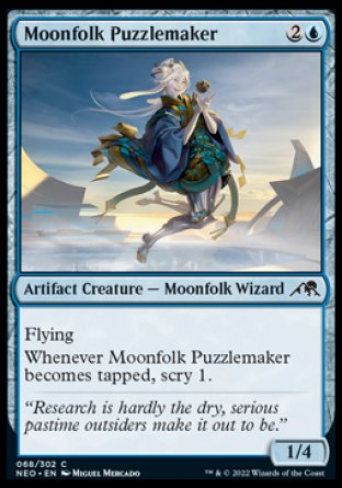 (068) Magic The Gathering Kamigawa: Neon Dynasty Single: Moonfolk Puzzlemaker Holo Common