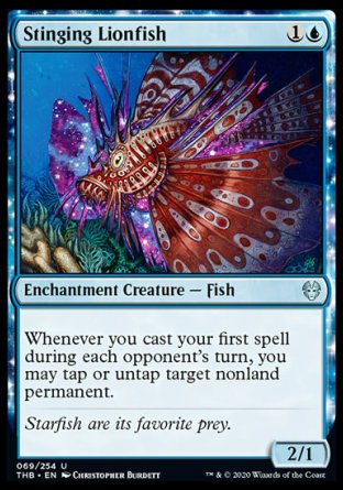 (069/254) Magic The Gathering Theros Beyond Death Single: Stinging Lionfish Holo Uncommon