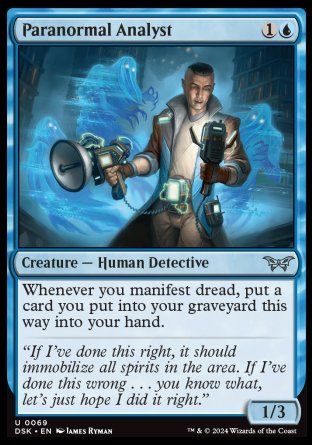 (069) Magic The Gathering Duskmourn: House of Horror Single: Paranormal Analyst Holo Uncommon