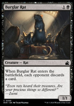 (069) Magic The Gathering Ravnica Remastered Single: Burglar Rat Holo Common