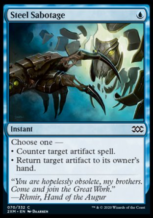(070/332) Magic The Gathering Double Masters Single: Steel Sabotage Holo Common