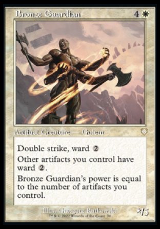 (070) Magic The Gathering Commander: The Brothers' War Single: Bronze Guardian Rare