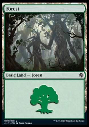 (070) Magic The Gathering Jumpstart Single: Forest (V.1) Holo Land