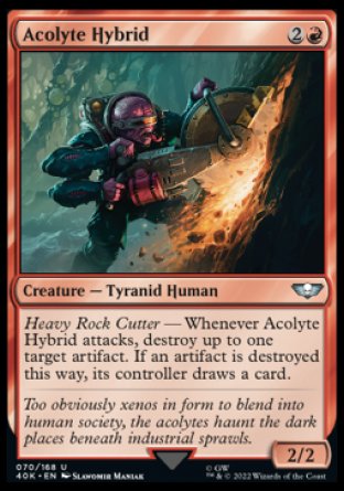 (070) Magic The Gathering Universes Beyond: Warhammer 40000 Single: Acolyte Hybrid Holo Uncommon