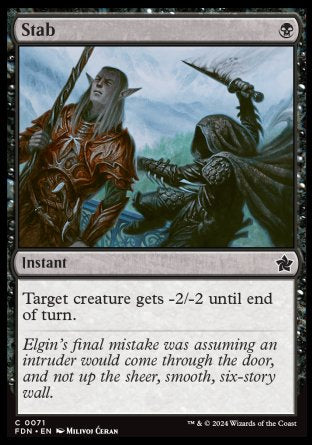 (071) Magic The Gathering Magic: The Gathering Foundations Single: Stab Holo Common