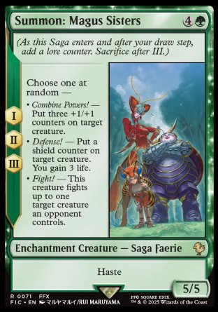 (071) Magic The Gathering Commander: Magic: The Gathering - FINAL FANTASY: Collector's Edition Single: Summon: Magus Sisters Holo Rare