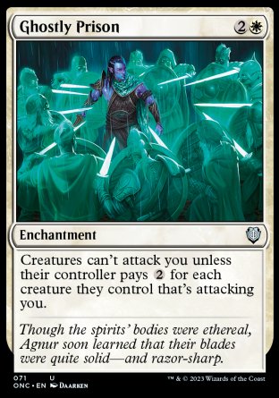 (071) Magic The Gathering Commander: Phyrexia: All Will Be One Single: Ghostly Prison Uncommon