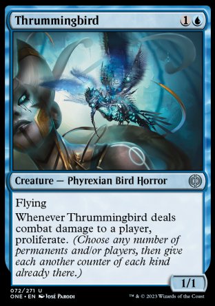 (072) Magic The Gathering Phyrexia: All Will Be One Single: Thrummingbird Holo Uncommon