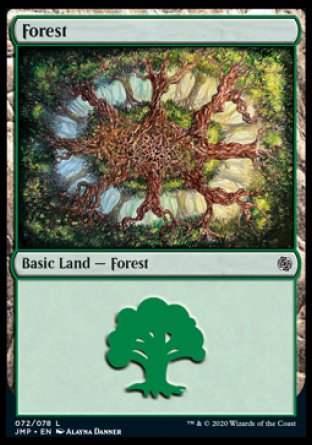 (072) Magic The Gathering Jumpstart Single: Forest (V.3) Land