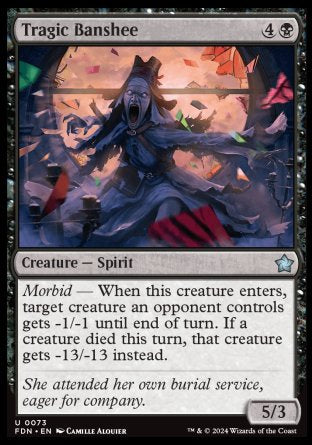 (073) Magic The Gathering Magic: The Gathering Foundations Single: Tragic Banshee Holo Uncommon