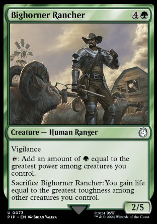 (073) Magic The Gathering Universes Beyond: Fallout Single: Bighorner Rancher Holo Uncommon