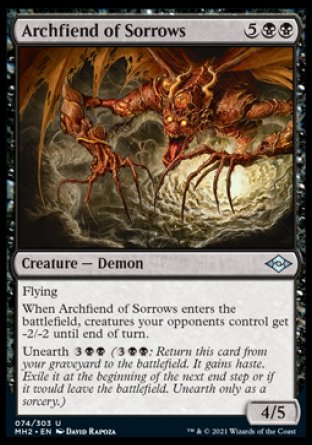 (074) Magic The Gathering Modern Horizons 2 Single: Archfiend of Sorrows Uncommon