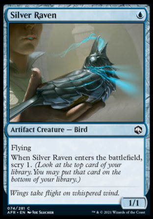 (074) Magic The Gathering Adventures in the Forgotten Realms Single: Silver Raven Holo Common