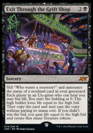 (074) Magic The Gathering Unfinity Single: Exit Through the Grift Shop Holo Mythic