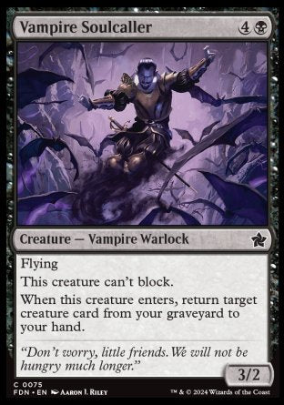 (075) Magic The Gathering Magic: The Gathering Foundations Single: Vampire Soulcaller Holo Common