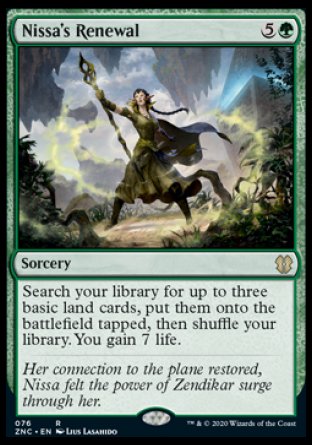 (076) Magic The Gathering Commander: Zendikar Rising Single: Nissa's Renewal Rare