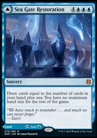 (076) Magic The Gathering Zendikar Rising: Promos Single: Sea Gate Restoration // Sea Gate, Reborn Holo Mythic