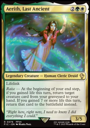 (076) Magic The Gathering Commander: Magic: The Gathering - FINAL FANTASY: Collector's Edition Single: Aerith, Last Ancient Holo Rare