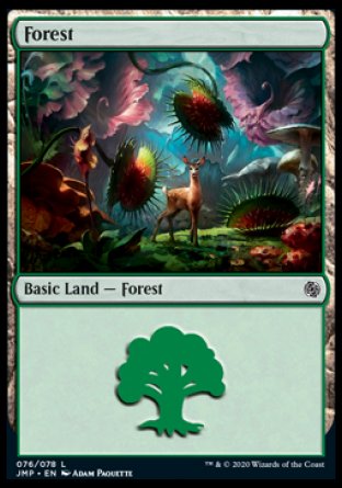(076) Magic The Gathering Jumpstart Single: Forest (V.7) Land