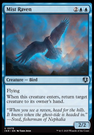 (076) Magic The Gathering Innistrad Remastered Single: Mist Raven Holo Uncommon