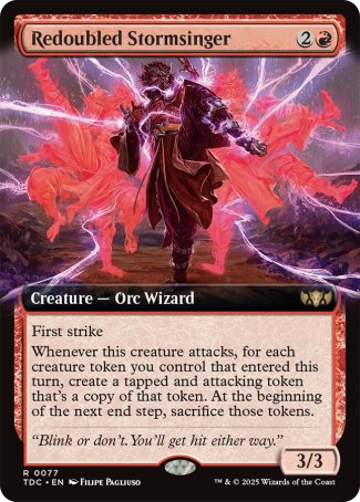 (077) Magic The Gathering Commander: Tarkir: Dragonstorm: Extras Single: Redoubled Stormsinger Holo Rare